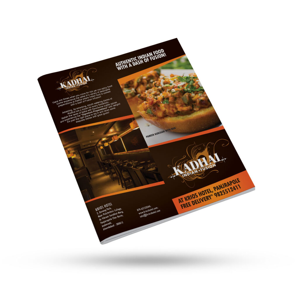 Kadhai Restaurant - Ahmedabad : Catalogue Designing